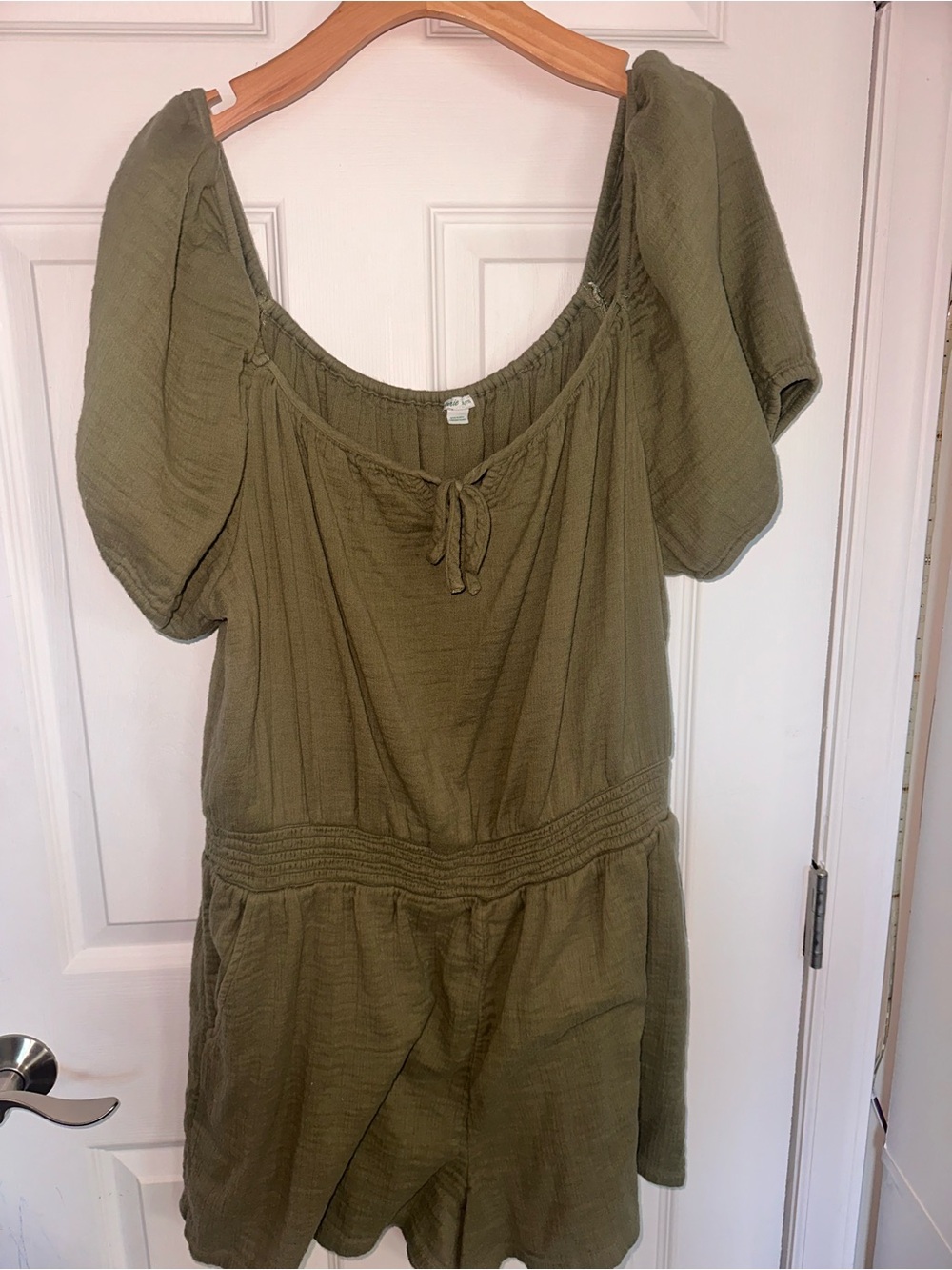Aerie Olive Green Cotton Romper XXL